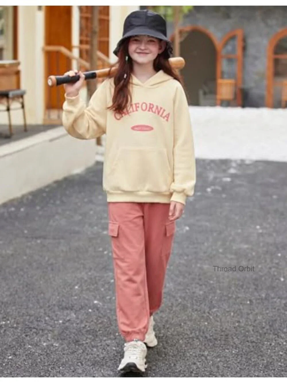 2-Piece Girls Tie-Dye Sweatsuit Hoodie & Sweatpants Set